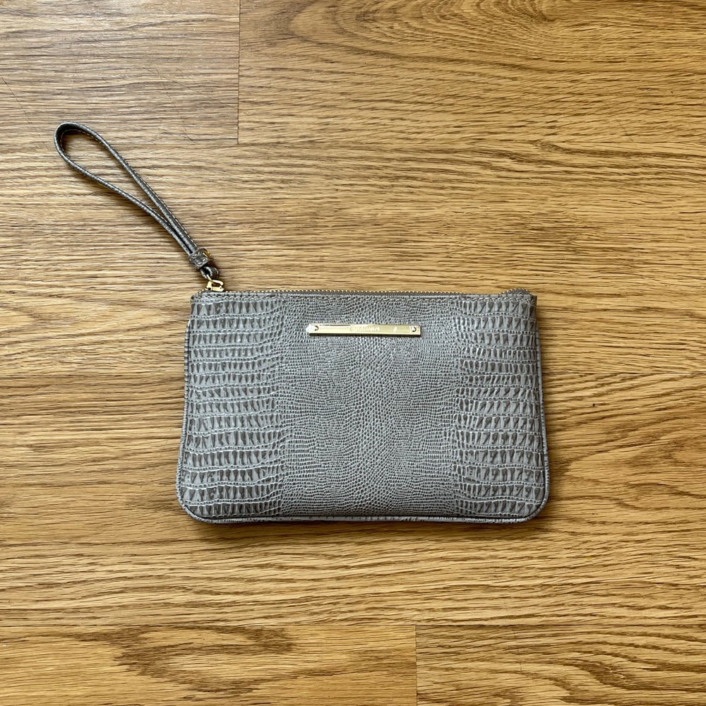 Brahmin Sally Wristlet Taupe - Like New, Never Been Used